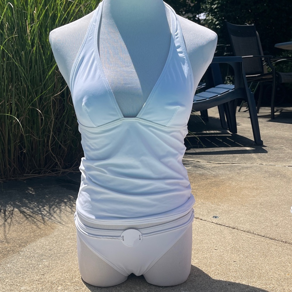 Calvin Klein Swimwear White Halter Bikini Set size 4